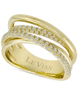 Le Vian Vanilla Diamond (1/2 ct. t.w.) Multi Row Ring in 14k Honey Gold