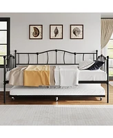 gaomon Metal Daybed with Trundle Bed