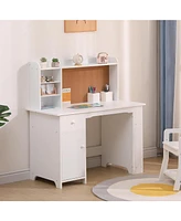 gaomon Kids Study Desk and Chair Set, Features Bookshelf, Bulletin Board, and Cabinets