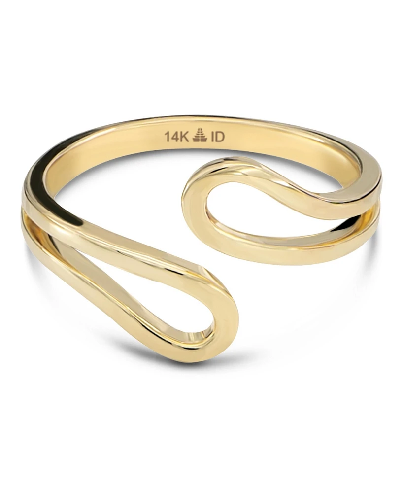 Devata Loop Bypass Ring in 14K Gold, Size 8, approx. 3.1 grams.