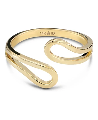Devata Loop Bypass Ring in 14K Gold, Size 8, approx. 3.1 grams.