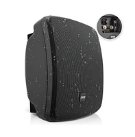 Pyle 70V On Wall/Patio Commercial Speaker - 2-Way Full Range Stereo Sound, Waterproof Enclosure with 70V Built-in Transformer (Black)