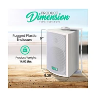 Pyle 5.25" Indoor/Outdoor Waterproof Speakers with 30W 70V Transformer and Spring Loaded Mounting Brackets
