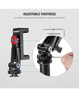 Neewer Metal Phone Tripod Mount with Cold Shoe Mounts, Freely Adjustable Joints Universal Phone Holder Compatible with iPhone 15 Pro Max Samsung Galax