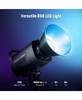 Neewer CB60 Rgb 70W Led Video Light with App Control, Bowens Mount Cob Full Color Continuous Output Lighting 18000Lux/1m Cct 2700K-6500K CRI97+ 17 Sce