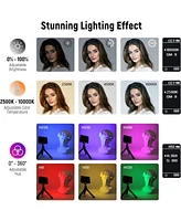 Neewer Rgb Video Light, 2500-10000K CRI97+ On Camera Selfie Light with App & 2.4G Control, 18 Light Scenes, 4300mAh Battery for Photography, SL90