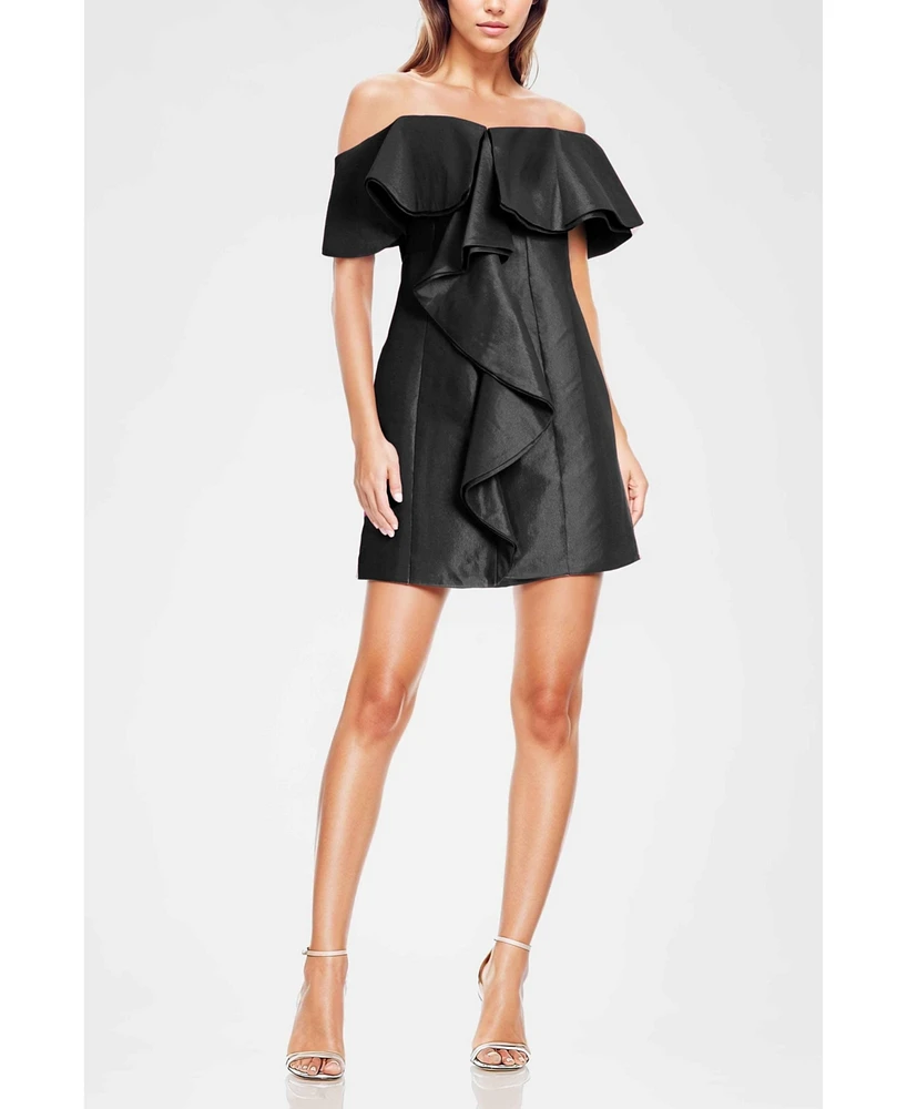 ONE33 Social Women's The Blakely | Black Off-The-Shoulder Cocktail Dress