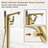 Casainc Single Handle Freestanding Bathtub Faucet with Diverter and Handshower