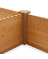 Casafield Outdoor Raised Garden Bed - Wooden Planter Box for Vegetables, Grass, Lawn, and Yard - 96 x 28 x 10, Natural