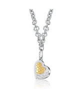 Rachel Glauber Forever Embrace Two-Tone Heart Pendant