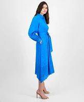 julia jordan Women's Long-Sleeve Cotton Eyelet Dress