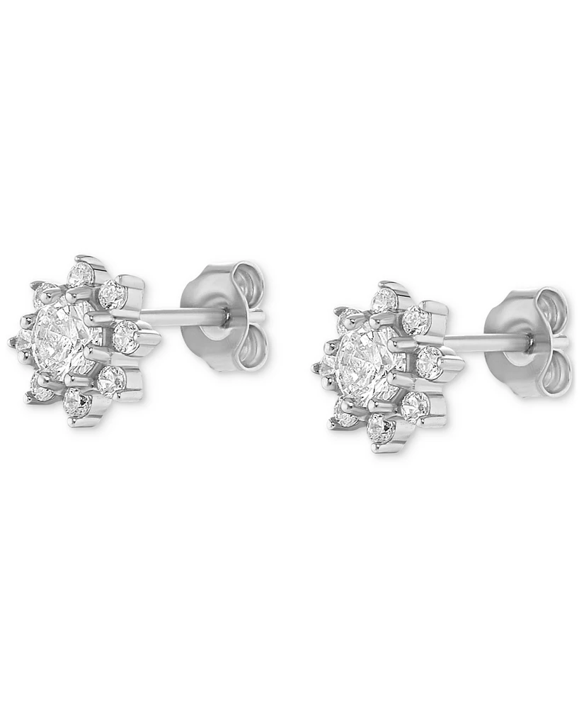 Giani Bernini Cubic Zirconia Flower Cluster Stud Earrings in Sterling Silver, Exclusively at Macy's