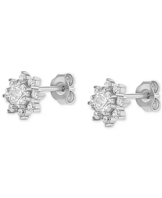 Giani Bernini Cubic Zirconia Flower Cluster Stud Earrings in Sterling Silver, Exclusively at Macy's