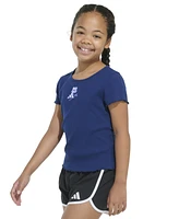 adidas Big Girls Short-Sleeve Cotton Baby Rib T-Shirt