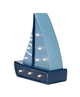Lambs & Ivy Little Skipper Hand Painted Nautical Sailboat Table Top Lamp/Light