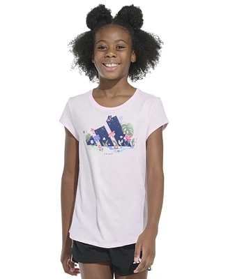 adidas Big Girls Cap-Sleeve Logo Graphic Cotton T-Shirt