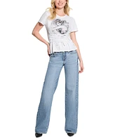 Guess Women's Duchess Lace-Up Graphic T-Shirt