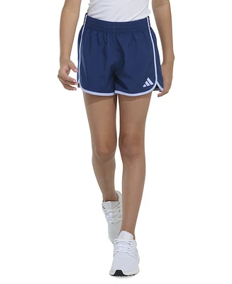 adidas Big Girls Elastic-Waistband Woven Shorts With Binding