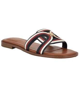 Tommy Hilfiger Women's Tressi Logo Flat Slide Sandals