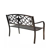 Slickblue Powder Coated Steel 4-ft. Outdoor Patio Garden Bench in Metal Finish