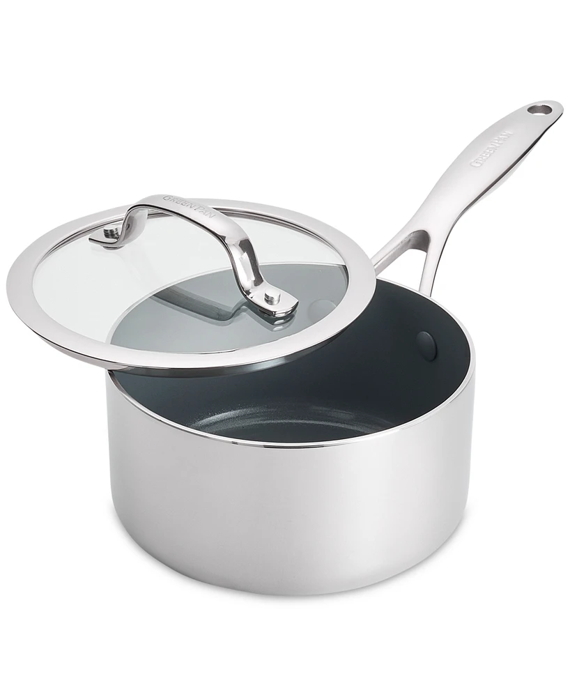GreenPan Valencia Pro Stainless Steel 1.66-Qt. Saucepan with Lid