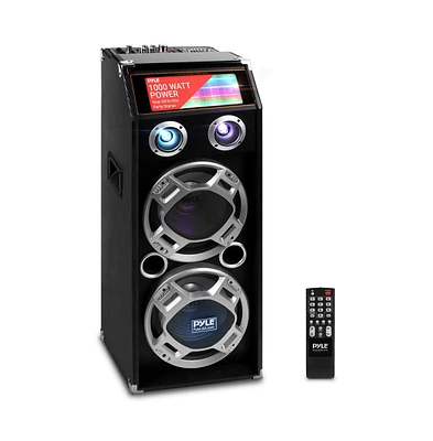 Pyle 1000W Disco Jam Bluetooth Speaker System with Flashing Dj Lights, Usb/Sd Card Readers, Fm Radio & 3.5mm Aux Input