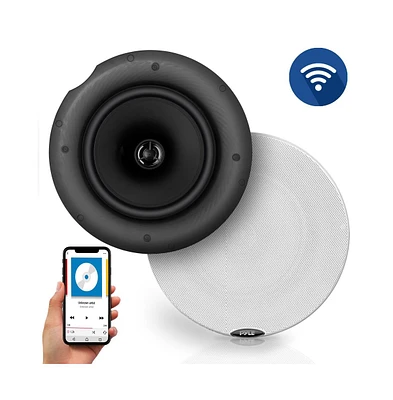 Pyle 6.5" Bluetooth In-Wall/In-Ceiling Speaker Kit - 2-Way Flush Mount, Wireless Music Streaming, 300W Max Power Output