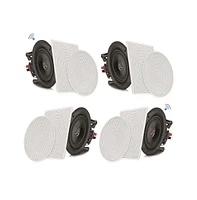 Pyle 5.25" Bluetooth Ceiling / Wall Speaker Kit - 2-Way Flush Mount Speakers with Built-in Bluetooth, 150W Max Power (4 Speakers)