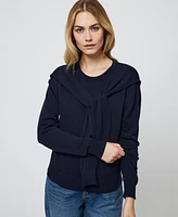 French Connection Women's Tie-Shoulder Crewneck Sweater