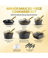 Granitestone Armor Max Gold Piece Hard Anodized Ultra Release Cookware Set
