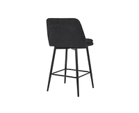 The Pop Home Set of 2 Counter Height Bar Stools, 360° Swivel Upholstered Barstools with Metal Legs-The