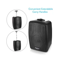 Pyle Bluetooth Portable Pa Speaker System - Compact Loudspeaker with Rechargeable Battery, MP3/Usb/Sd/Fm Radio & Wired Microphone