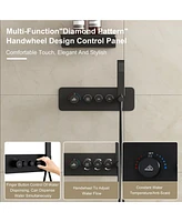 Casainc 12 Inch Rainfall Wall Mounted Thermostatic Shower System With Handheld Shower and Neck Massage Spout
