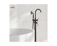 Casainc Double Handle Floor Mounted Clawfoot Tub Faucet