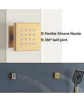 Casainc 3-Function 12 Inch Wall Mount Rainfall Thermostatic Shower System with 6 Body Jets