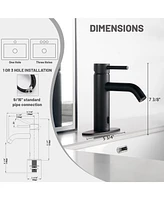 Casainc Single Handle Touchless Sensor Black Bathroom Sink Faucet