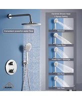 Casainc 2 Functions Walk-in Thermostatic Shower System with Rough-in Valve