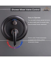 Casainc Wall Mount 3 Funtions Rainfall Shower System with Setting Handheld, Bath Spout, Rough-In Valve and Diverter