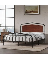 gaomon Platform Bed Frame with Wooden Headboard