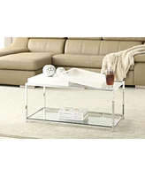 Slickblue Modern Metal Coffee Table with 2 Removable Trays