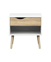 Slickblue Modern Mid-Century Style End Table Nightstand for Sleek Bedroom Decor