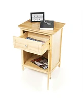 Slickblue 1-Drawer Bedside Table Cabinet Nightstand for Convenient Storage and Organization