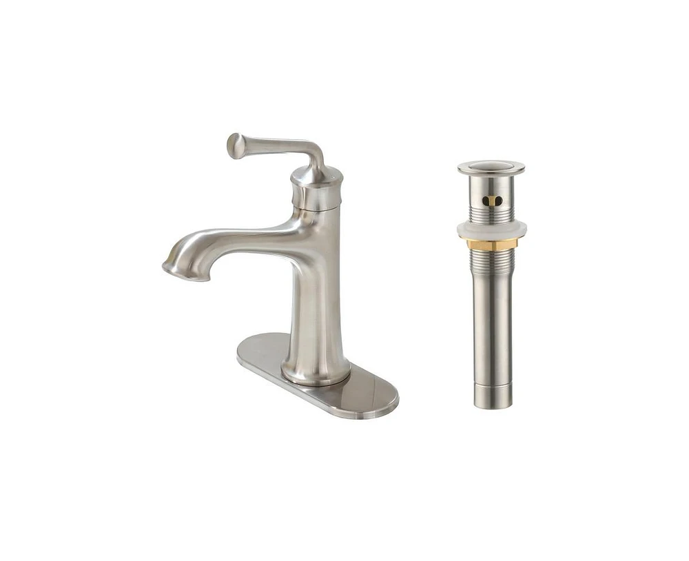 Casainc Single Hole Faucet Single-handle Bathroom Faucet with Drain Assembly