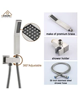 Casainc 12 Inch Rainfall Shower Head Ceiling Mounted Shower System with Shower Trim Kit