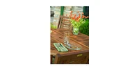 Outdoor Folding Wood Patio Dining Table Round with Umbrella Hole