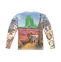 Wizard Of Oz Men's On The Road (Front/Back Print) Long Sleeve Adult Poly Crew Tee / T-Shirt