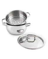 BergHOFF Belly Shape 18/10 Stainless Steel 9.5" Stock Pot with Ss Lid, 5.5qt.