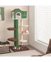 Gymax 7-Tier Modern Cat Tree Tower 61'' Cat Climbing Stand with Sisal Scratching Posts