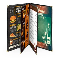 WeChef 40 Pack Menu Covers 8.5"x14" 8 Views Book Style Cafe Restaurant Black