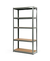 Gymax 4PCS 72'' Metal 5-Tier Garage Storage Rack Shelf Adjustable Freestanding